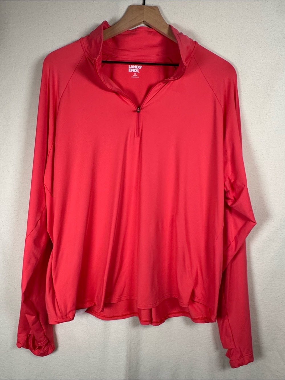 Coral-Red Quarter-Zip Pullover Athletic Jacket. Athleisure, Golf, Pickleball